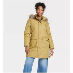 NWT Universal Thread Arctic Parka Coat Olive Green Size L